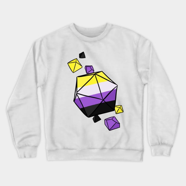 Nonbinary Pride Flag Dice Crewneck Sweatshirt by Blizardstar